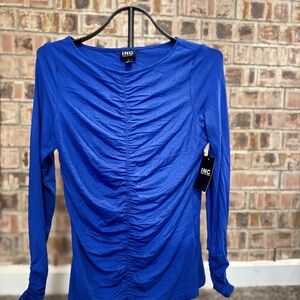 INC Royal Blue Ruched Top